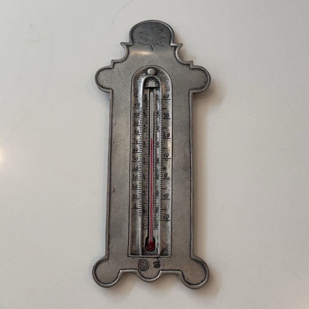 Vintage Cosi Tabellini Italian Pewter Linneo 3 Scale Thermometer GT Hallmark